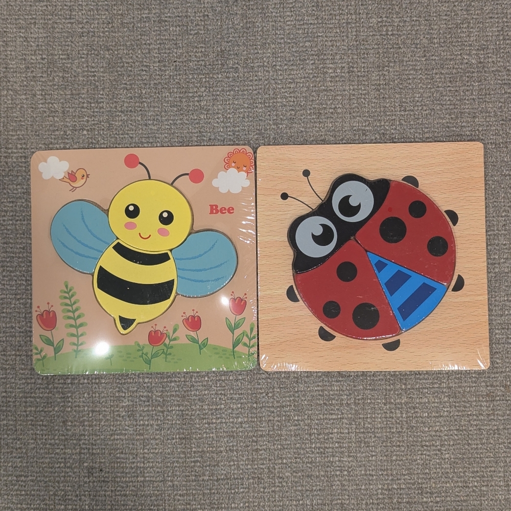 Wooden Puzzle for Toddlers - Ladybag & Bee New